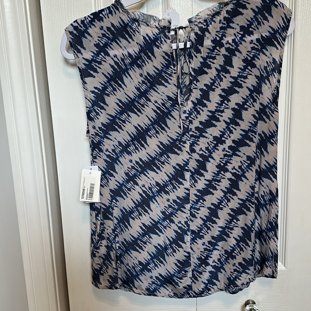 ANTHROPOLOGIE Velvet By Graham & Spencer Tie Dye Blouse $158 MSRP - Picture 5 of 5